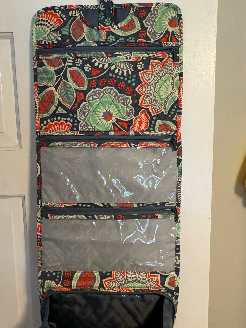 Vera Bradley Floral Hanging Organizer in Navy, Coral & Mint
